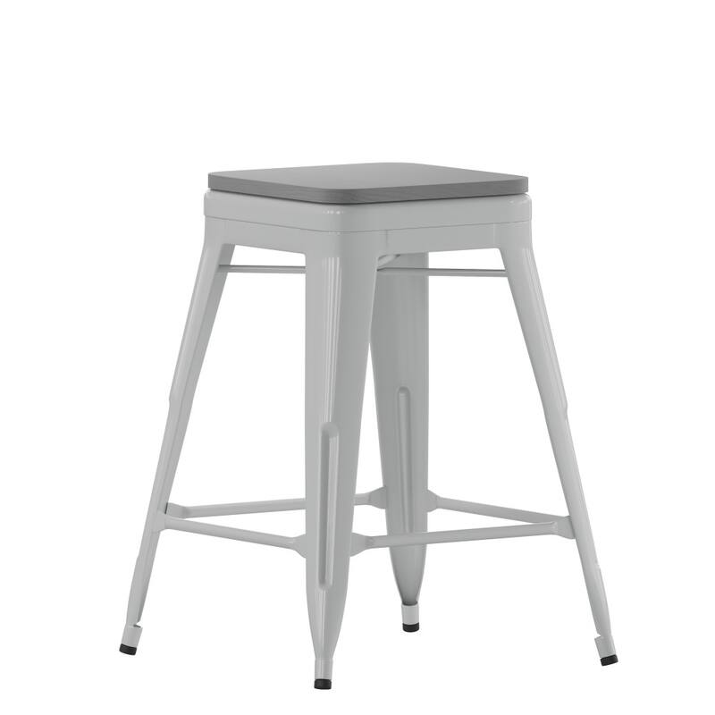All-Weather Backless Commercial Bar Stool with Poly Resin Seat