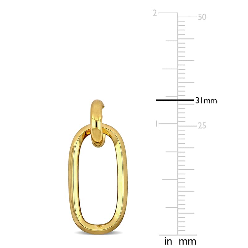 Miadora 14mm Dangle Hoop Earrings in 14k Yellow Gold