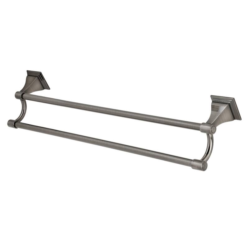 Kingston Brass Monarch 24-Inch Dual Towel Bar - Black Stainless