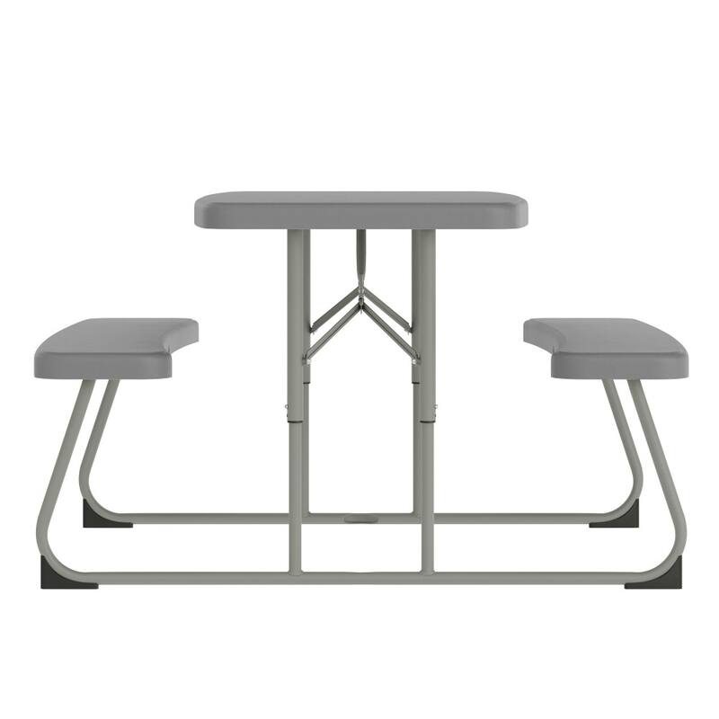 Indoor/Outdoor Commercial Grade Kids Folding Picnic Table with Benches - 37.5"D x 32.625"W x 21.5"H