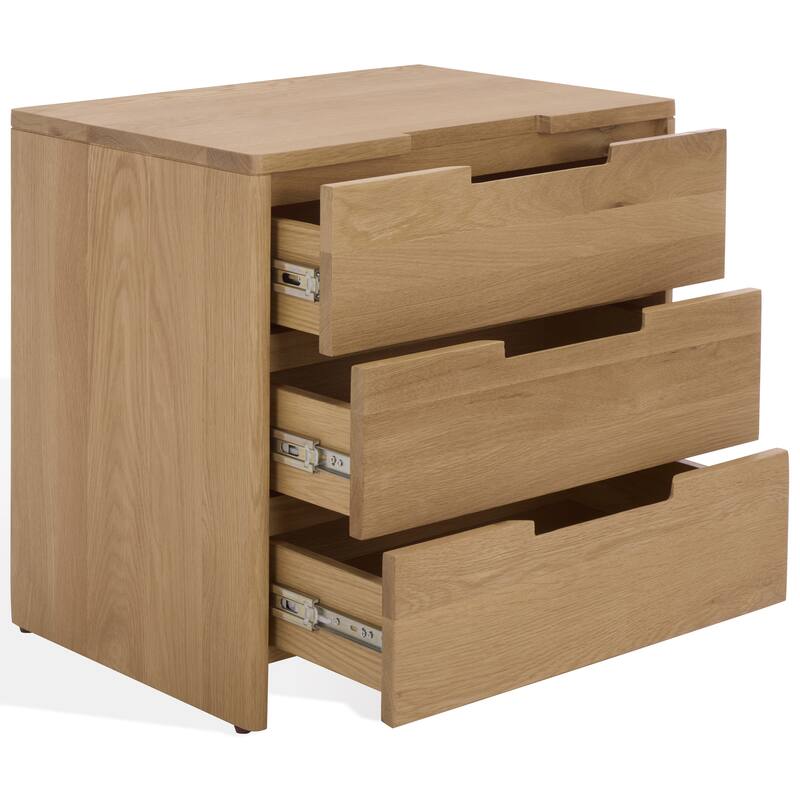 SAFAVIEH Couture Riverside Oak Wood 3-Drawer Nightstand
