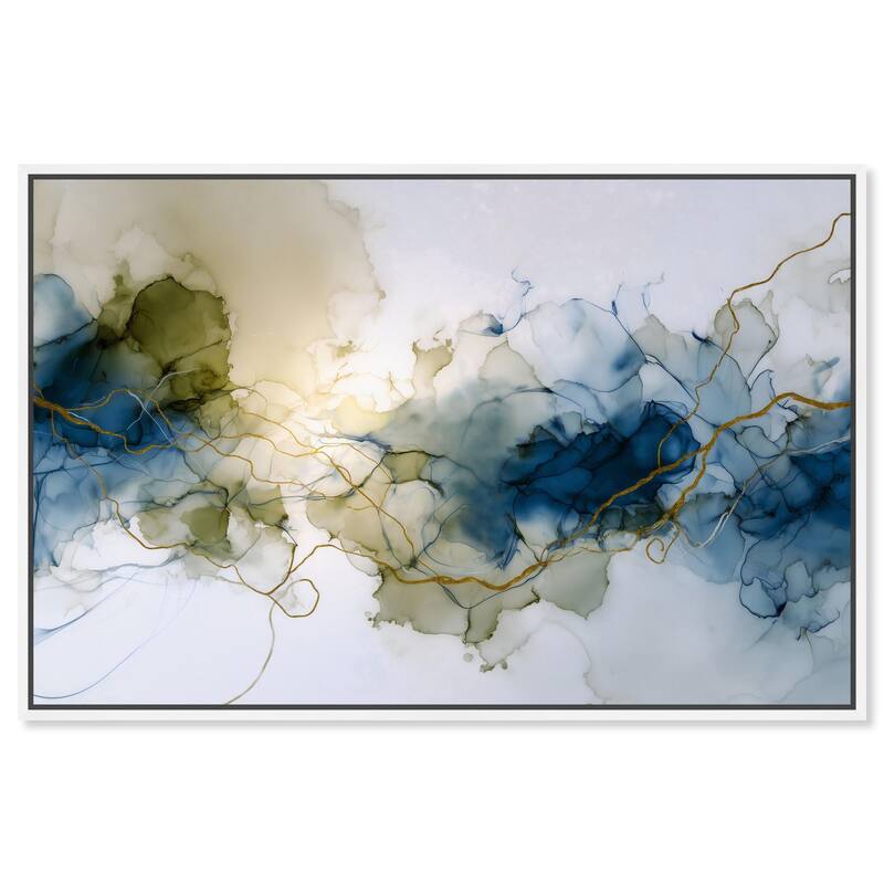 Fluid Geode Canvas by Art Remedy - White - 15" x 10"