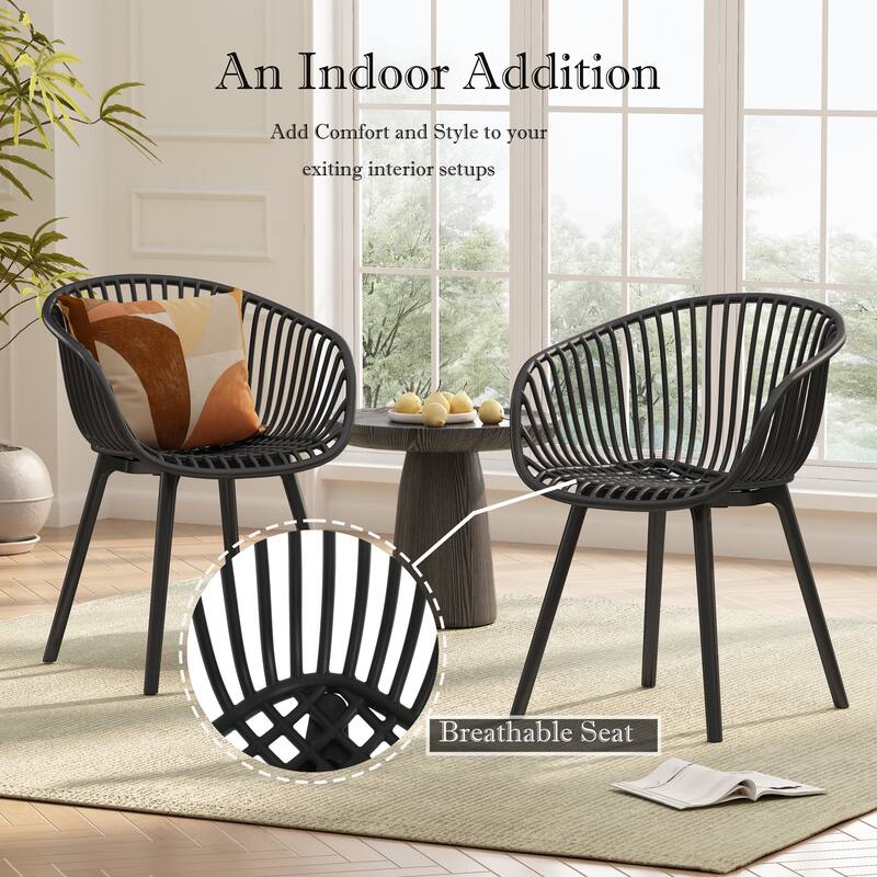Santa Indoor/Outdoor Polypropelene Plastic Accent Chair (Set of 2) by Christopher Knight Home