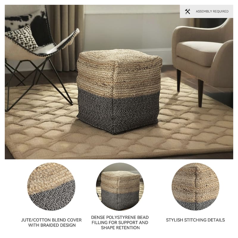 Signature Design by Ashley Sweed Valley Natural/Black Pouf
