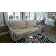 Faizah White Linen Nailhead Sloped Arm Sofa by iNSPIRE Q Artisan