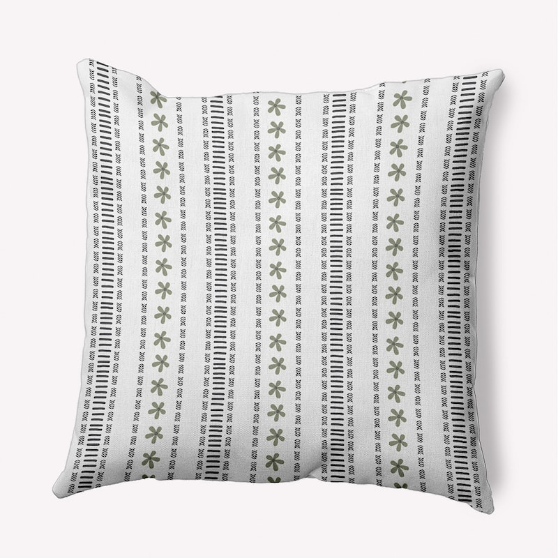 Dainty Stripes Indoor/Outdoor Throw Pillow - Moss - 18" x 18"