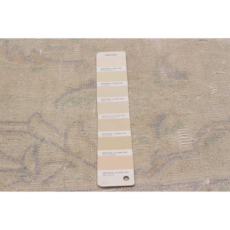 ECARPETGALLERY Hand-knotted Antalya Vintage Khaki Wool Rug - 8'4 x 11'5