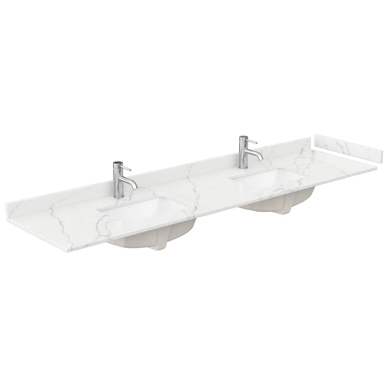 Strada 84-inch Double Vanity, Quartz Top, 70-inch Mirror