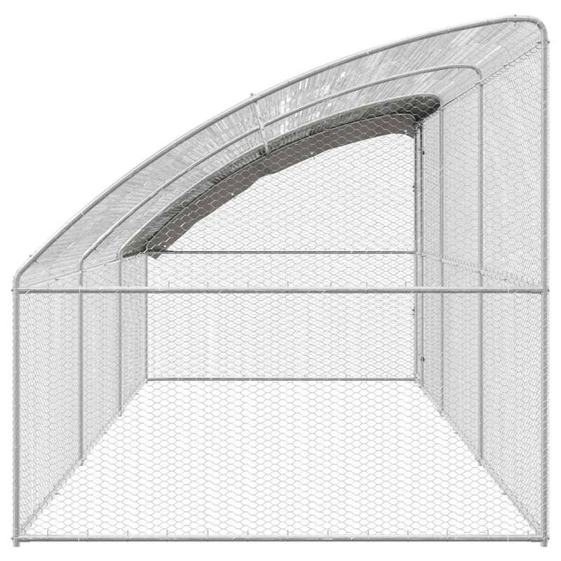 vidaXL Chicken Cage Silver 600 x 200 x 198.5 cm Galvanized steel - 600 x 200 x 198.5 cm