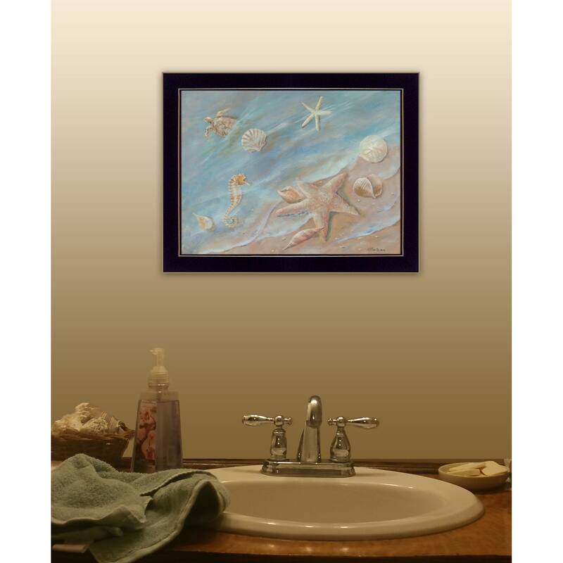TrendyDecor4U Contemporary "Seashore Star I" Framed Print Wall Art