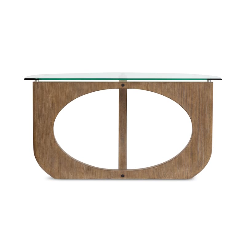 Magnussen Home Lainey Almond Demilune Sofa Table - 52''W x 17''D x 27''H