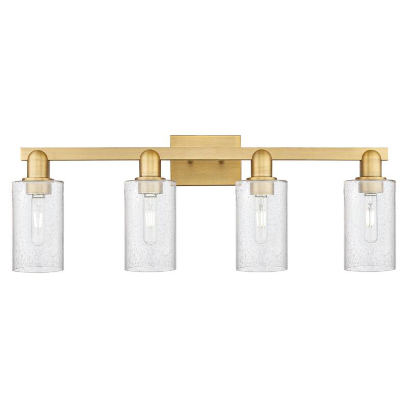 Innovations Lighting 716-4W-11-31 Clymer Vanity Clymer 4 Light 31" - Brushed Brass / Seedy