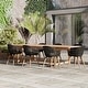 preview thumbnail 1 of 22, Amazonia Rawlins 9pc 100 FSC Wood Outdoor Patio Dining Set Black Armchairs - Light Wood