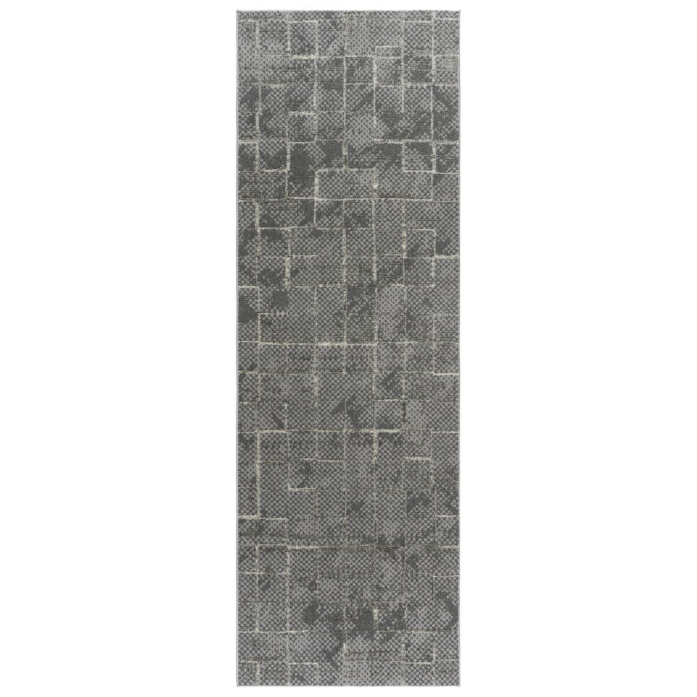 Gertmenian Trevi Polyester High-Low Plush Neutral Modern Abstract Indoor Area Rug Collection