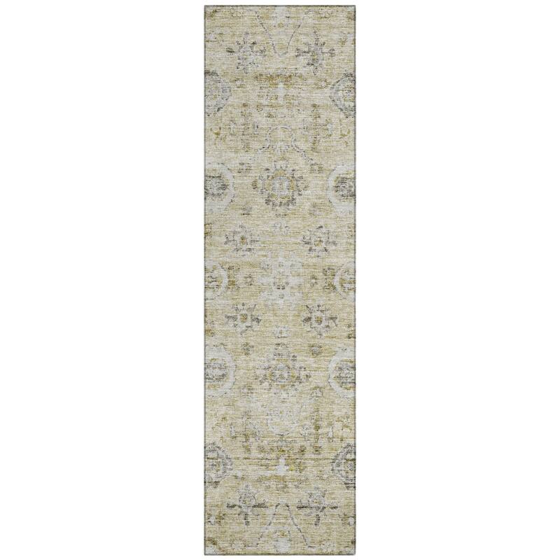 Machine Washable Indoor/ Outdoor Vintage Traditional Chantille Rug