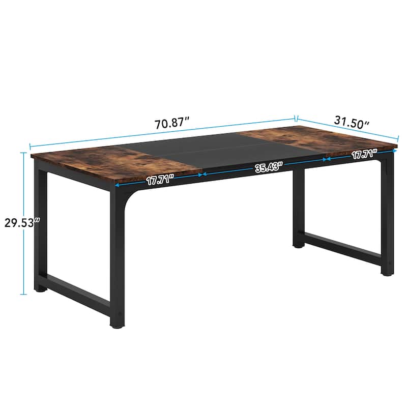 71" Modern Dining Table for 6-8, Kitchen Table for Dining Room - 70.87" L x 31.50" W x 29.53" H
