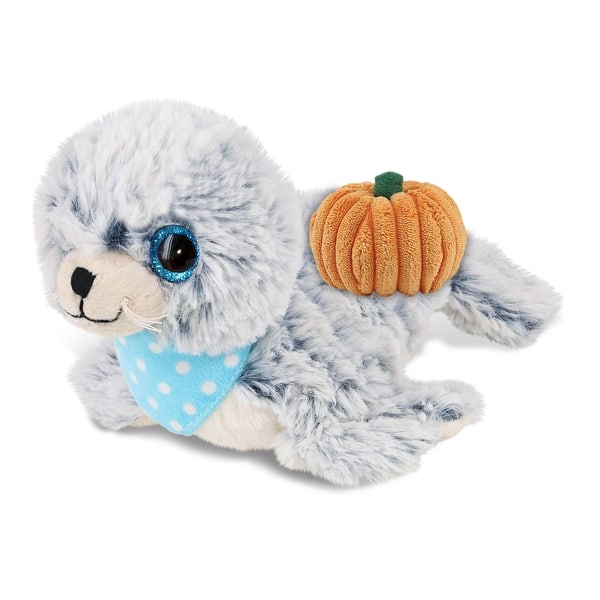 slide 2 of 6, DolliBu Super Soft Plush Sea Lion Stuffed Animal with Pumpkin Decor - 8 inches