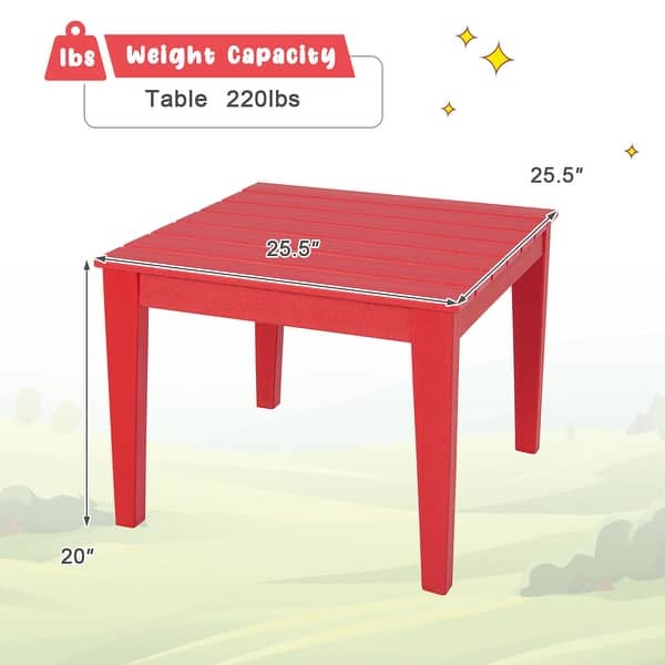 dimension image slide 3 of 4, Gymax Kids Square Table Indoor Outdoor Heavy-Duty All-Weather Activity