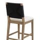 preview thumbnail 34 of 40, Beacon Bohemian Boucle Bar Stool, Upholstered Counter Height Chair with Solid Wood Frame and Woven Seagrass Back