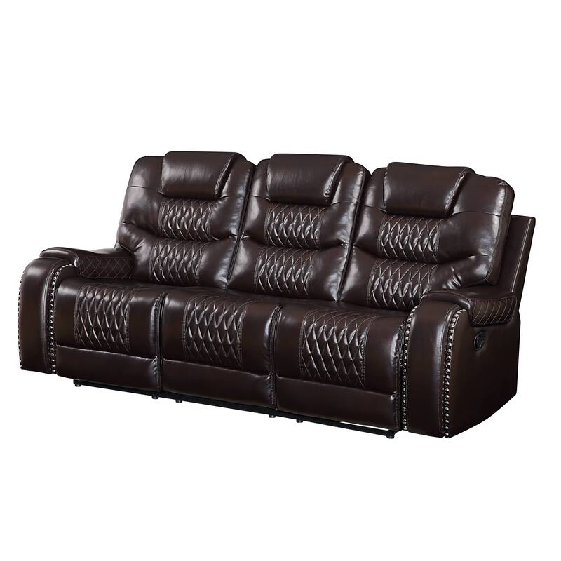 Livette Saddle Arm Motion Sofa - Brown