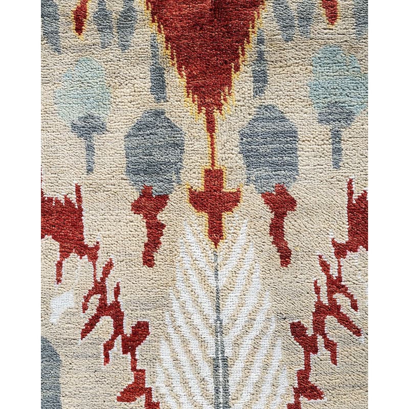 Ikat One-of-a-Kind Hand-Knotted Area Rug - Sand, 9' 1" x 12' 1" - 9' 1" x 12' 1"