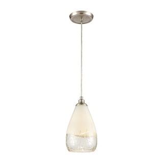 Elk Home Sugarcoat Nickel With Ivory Etched Glass 1 Light Pendant