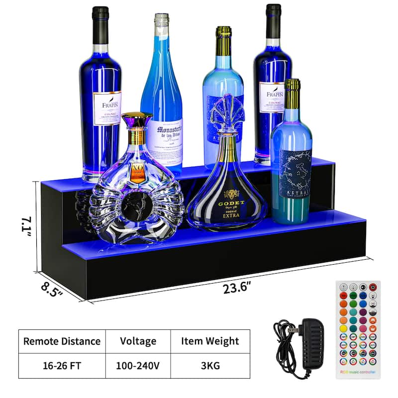 Moasis LED Lighted Liquor Bottle Display Shelf