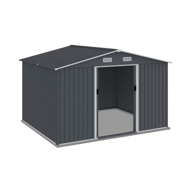 8×10 ft Modern Outdoor Storage Shed with Sliding Doors with Air Vent