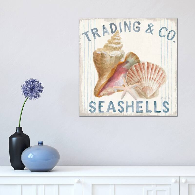 iCanvas "Floursack Nautical XIV Sq" by Danhui Nai Canvas Print - 18x18x1.5