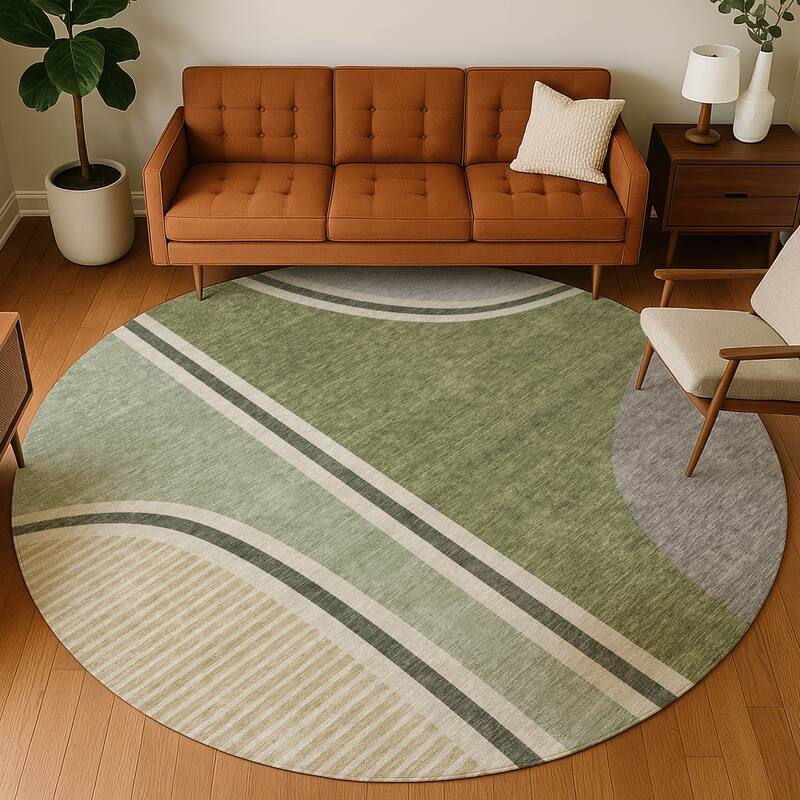 Machine Washable Indoor/ Outdoor Contemporary Keely Chantille Rug