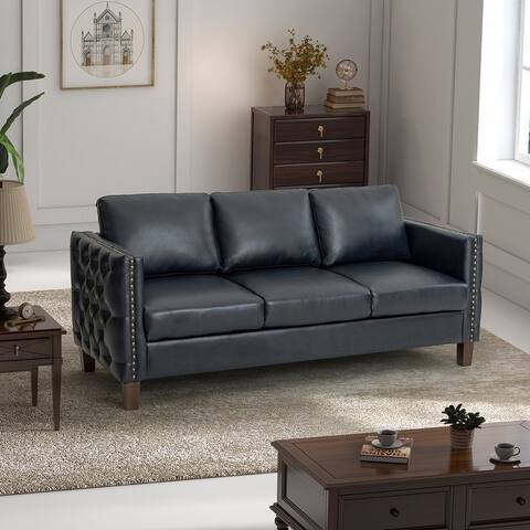 Vegan Comfy Living Room Sofa with Solid Wooden Legs