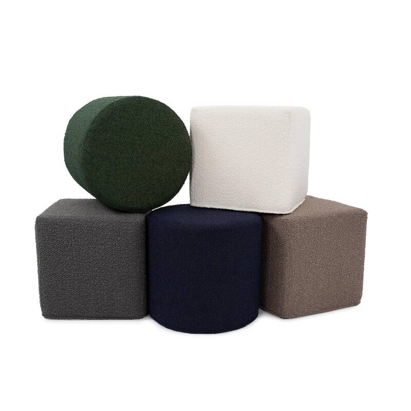 Allan Andrews No Tip Cylinder Ottoman with Cover, Barbet Collection