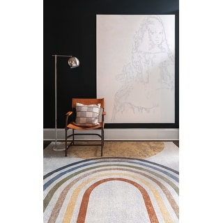 Artistic Weavers Lillian Machine Washable Rainbow Stripes Area Rug