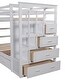 preview thumbnail 5 of 25, Twin Over Twin Wood Bunk Bed for Kids with Trundle and Staircase(4 Storage Drawers)