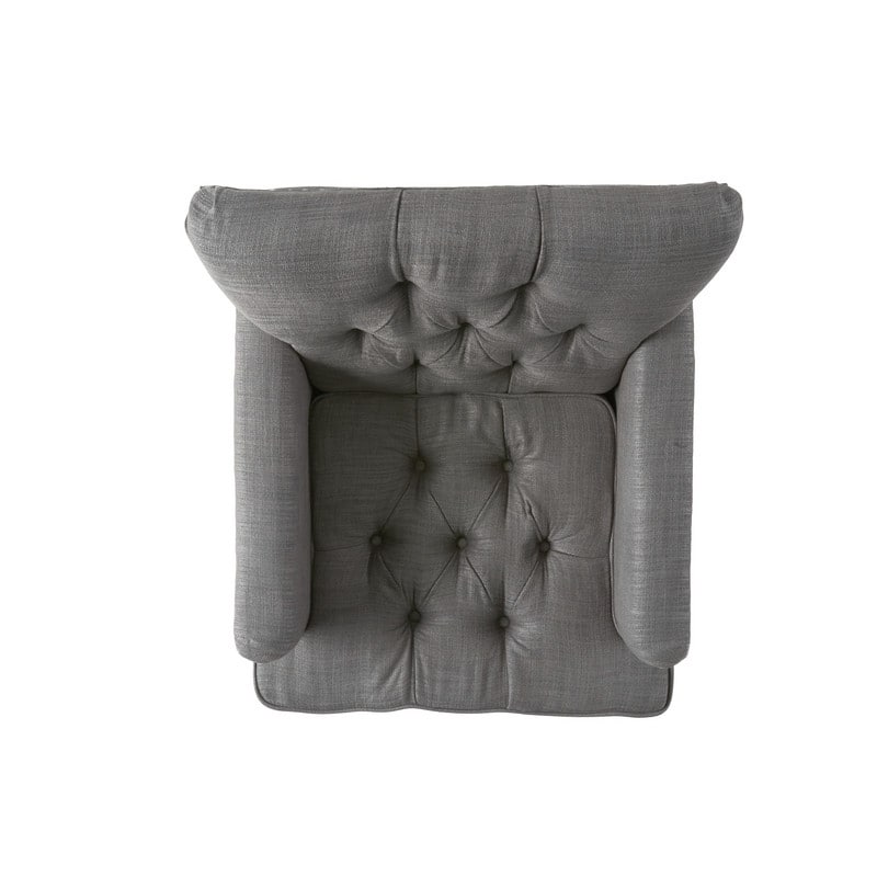 Contemporary Tufted Club Chair-Button-Tufted Diamond Stitch, Nailhead Trim&Birch Wood Legs