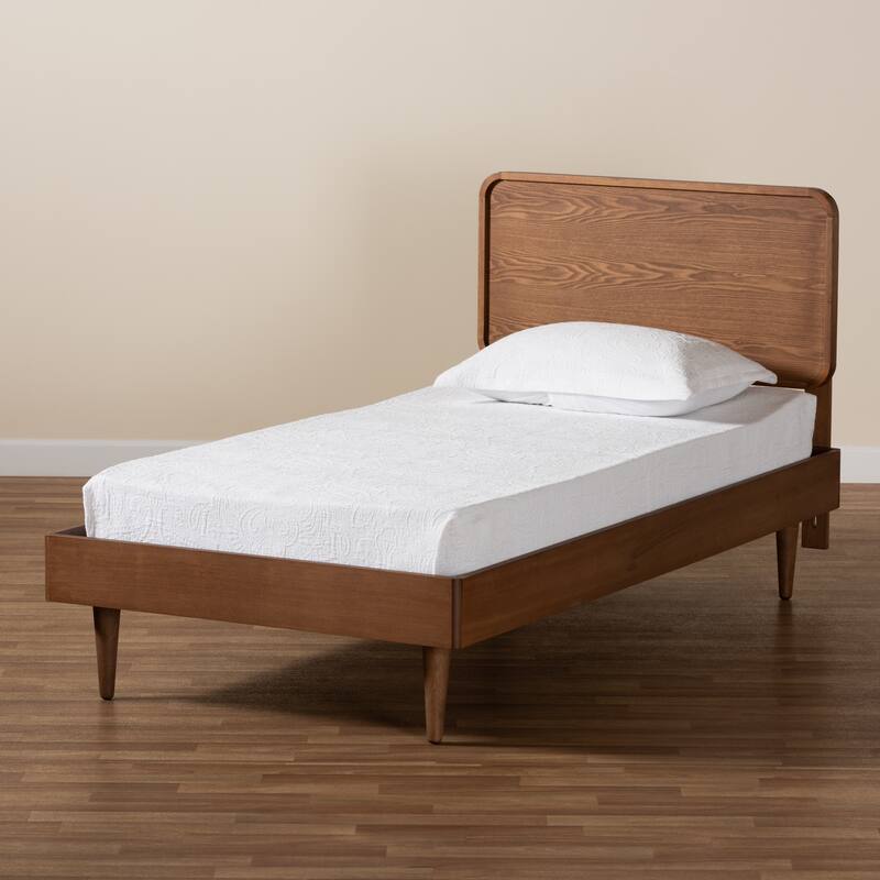 Gisa Mid-Century Modern Transitional Wood Twin Size Platform Bed