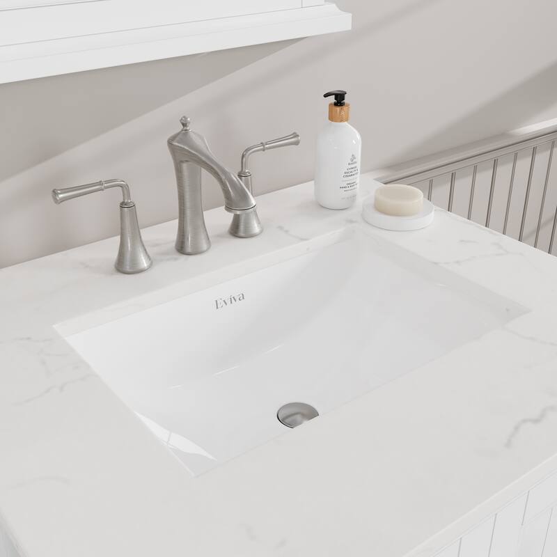 Britney 24 in. Single Sink Bath Vanity with Carrara Quartz Top and Undermount Porcelain Sink