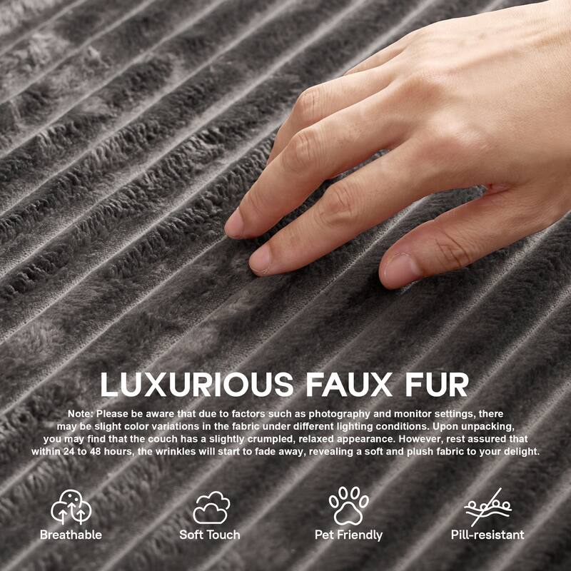 OVIOS All-Foam Plush L-Shaped Sofa​