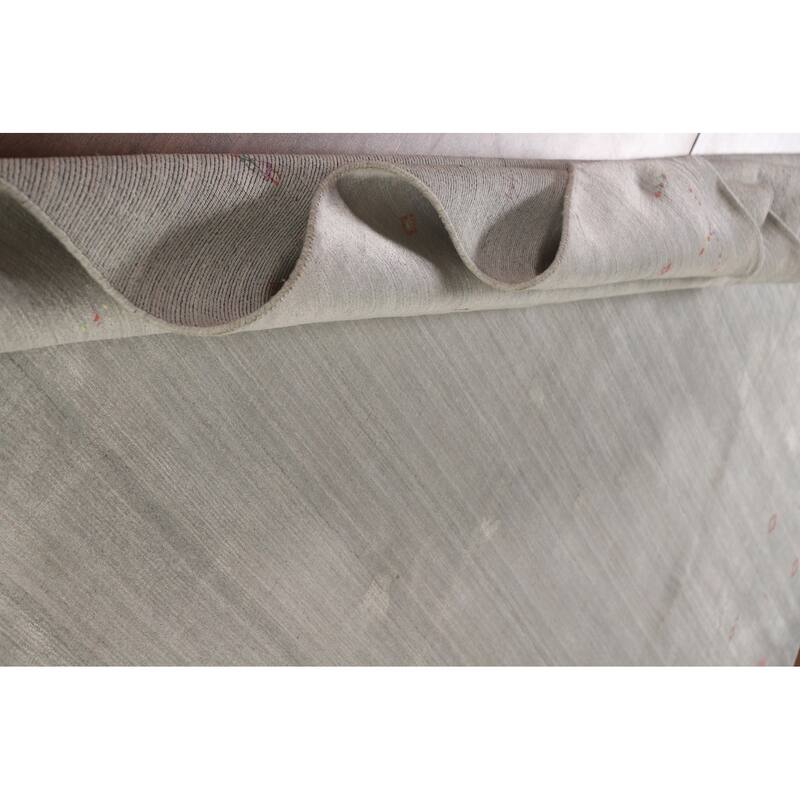 Striped Gabbeh Square Area Rug Handmade Wool Carpet - 9'8"x 9'8"