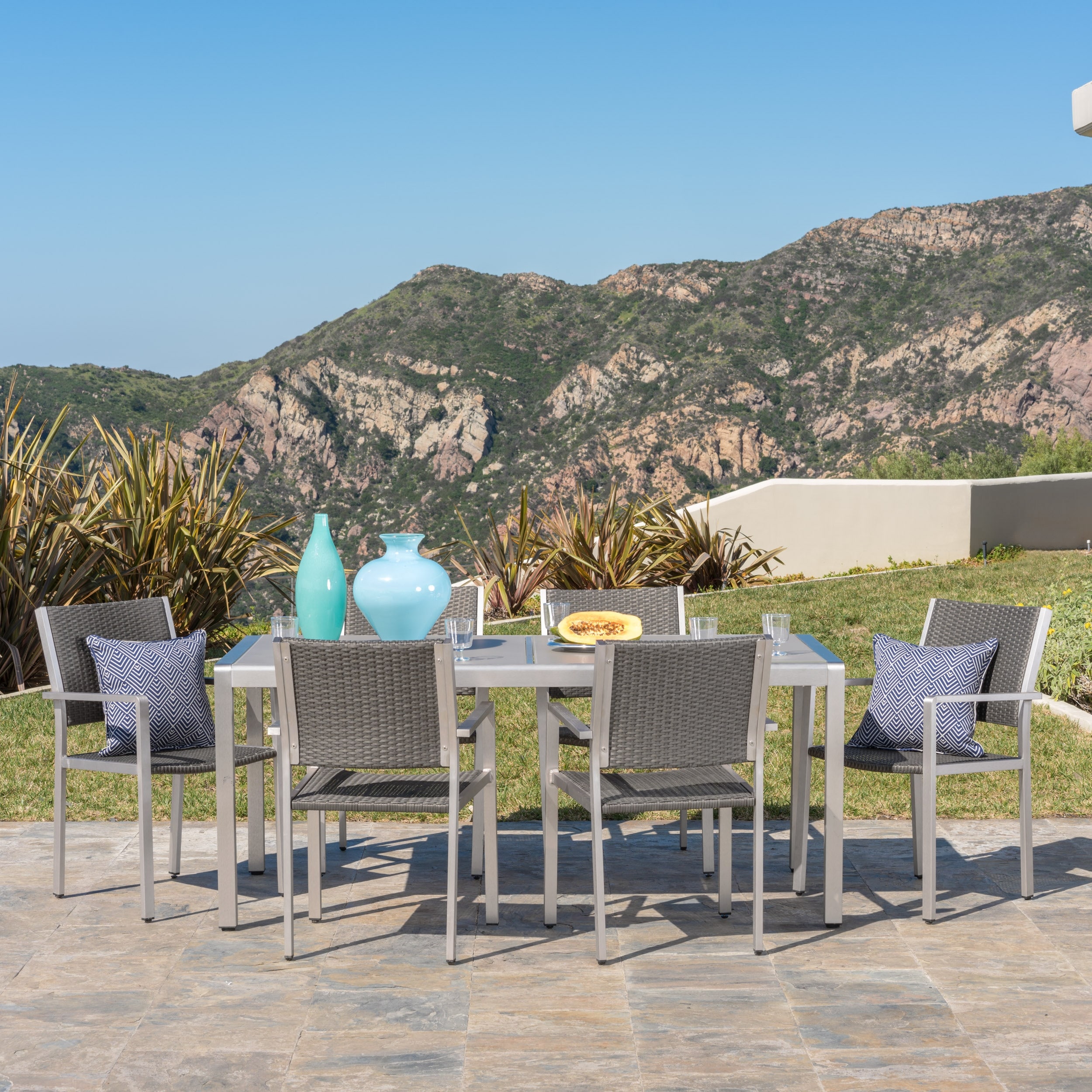 Cape Coral Outdoor 7 piece Aluminum Dining Set by Christopher