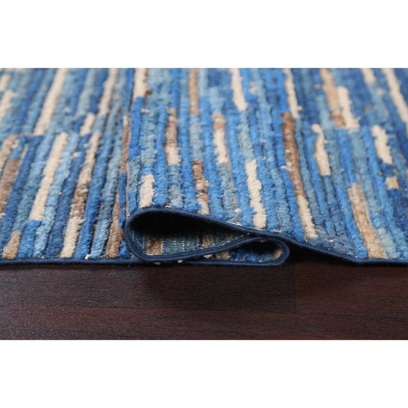 Blue Contemporary Gabbeh Kashkoli Oriental Area Rug Wool Hand-knotted - 2'9" x 4'0"
