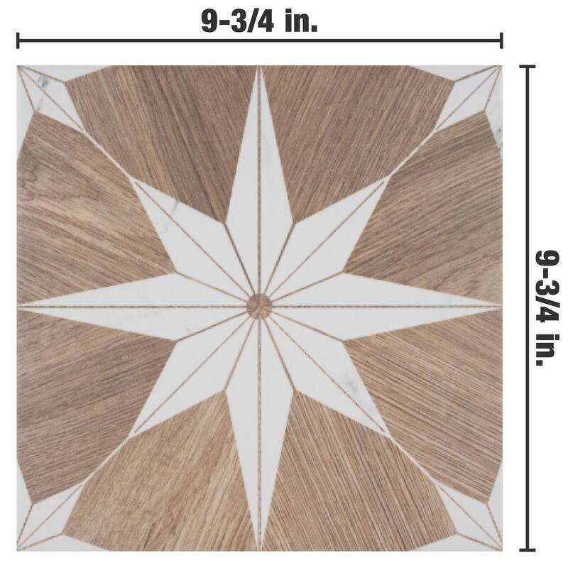 Merola Tile Llama Stella Loire Verso Noce 9-3/4" x 9-3/4" Porcelain Floor and Wall Tile