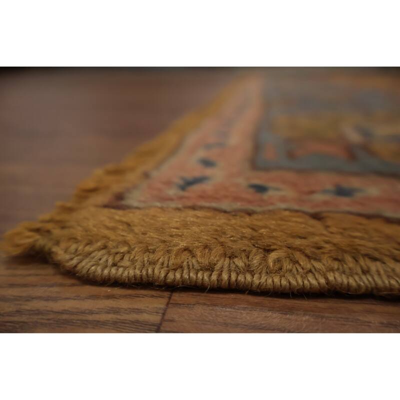 Hand Knotted Oriental 100% Wool Carpet Transitional Floral Oranges & Rust Oushak Area Rug - 8' 0'' X 6' 7''