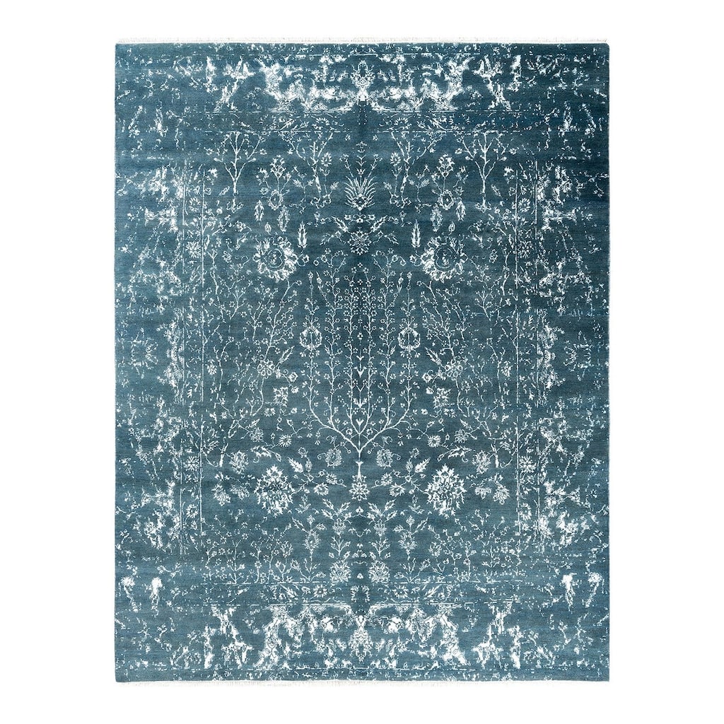 Ikat One-of-a-Kind Hand-Knotted Area Rug, Green - 7' 10" x 10' 3"