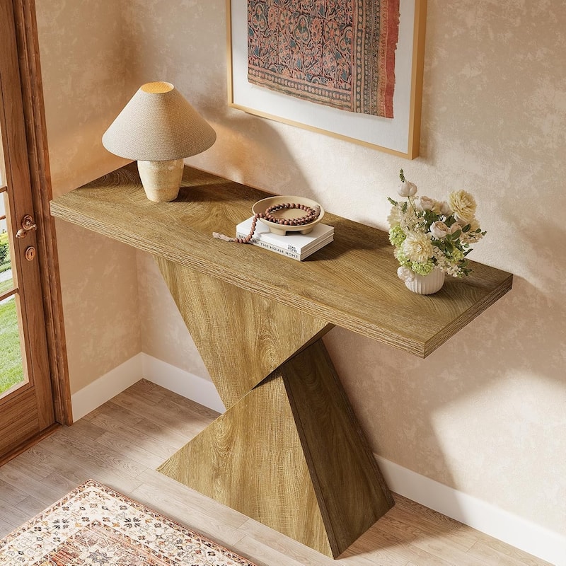 41.5" Entryway Console Table, Farmhouse Narrow Sofa Table Behind Couch - 41.5" L x 11.81" W x 31.49" H