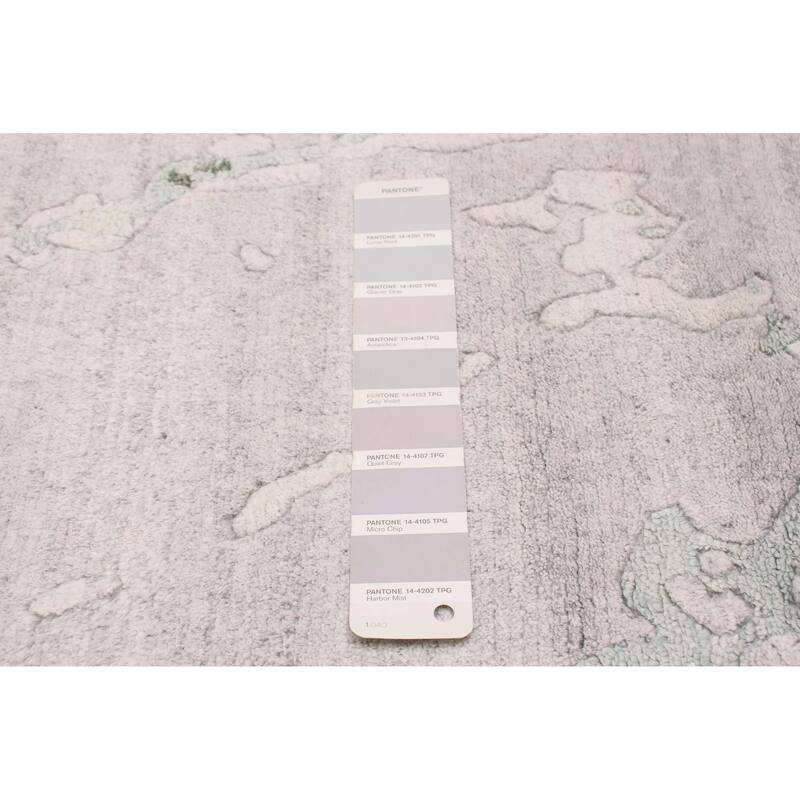 ECARPETGALLERY Hand-knotted Alma Grey Silk, Wool Rug - 2'6 x 9'9