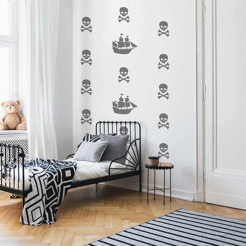 Tempaper Pirate Skull & Crossbones Removable Wall Decals (2 Sheets)