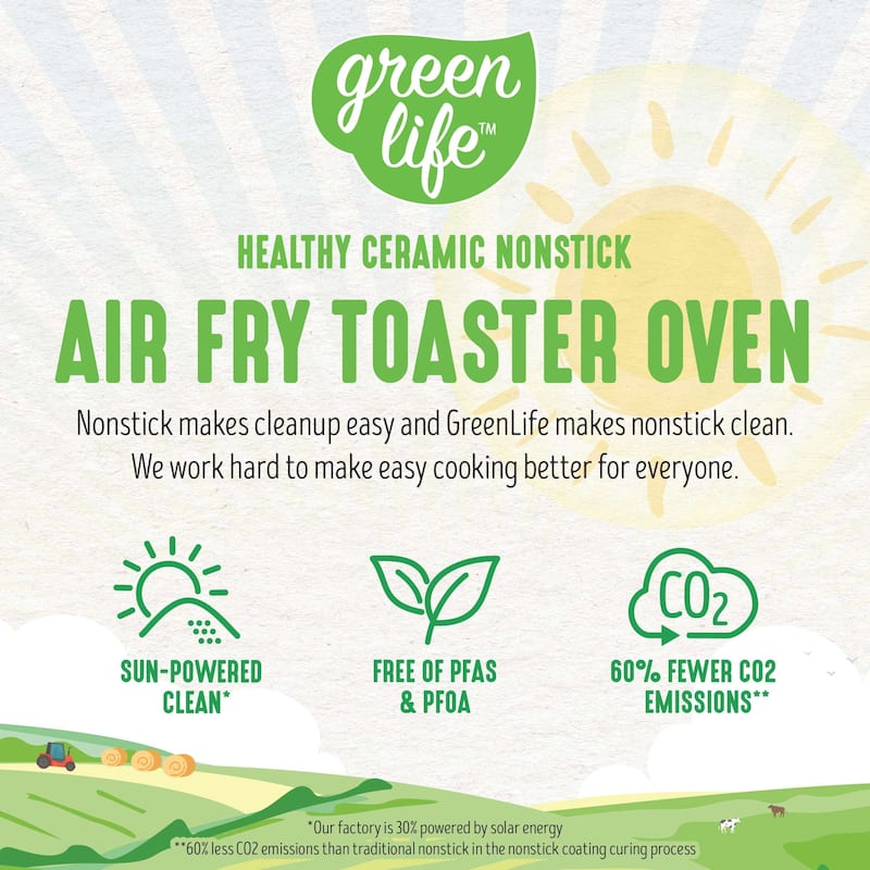 GreenLife Healthy Ceramic Nonstick All in One Air Fry Toaster Oven
