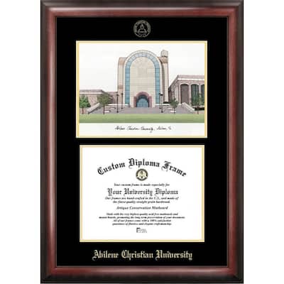 Abilene Christian University 11w x 8.5h Gold Embossed Diploma Frame with Campus Images Lithograph