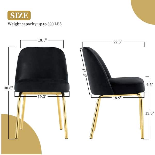 dimension image slide 3 of 4, Ivinta Upholstered Dining Chair Sets of 2, Mid Century Modern Side Chairs with Spring